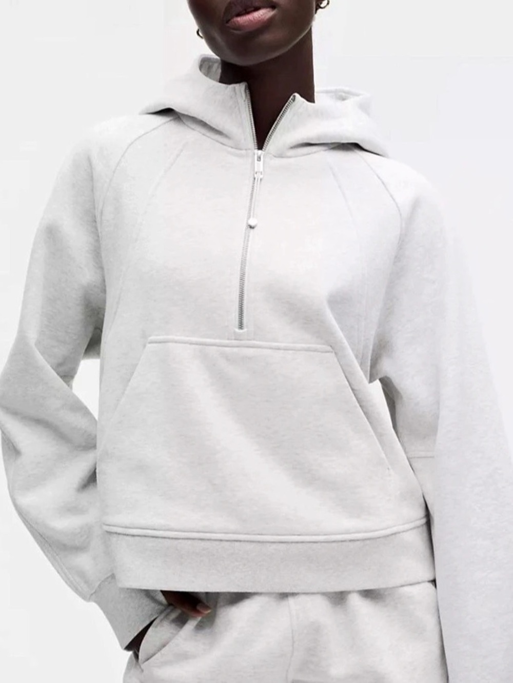 lululemon Scuba Oversized Funnel-Neck Half Zip Gray Hoodie & Bag